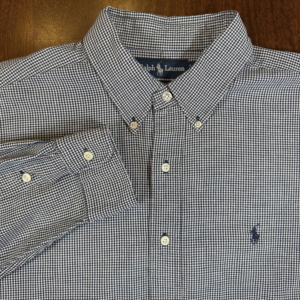 Ralph Lauren Mens XL Gingham Checkered Button Down Shirt Classic Fit - Picture 1 of 9